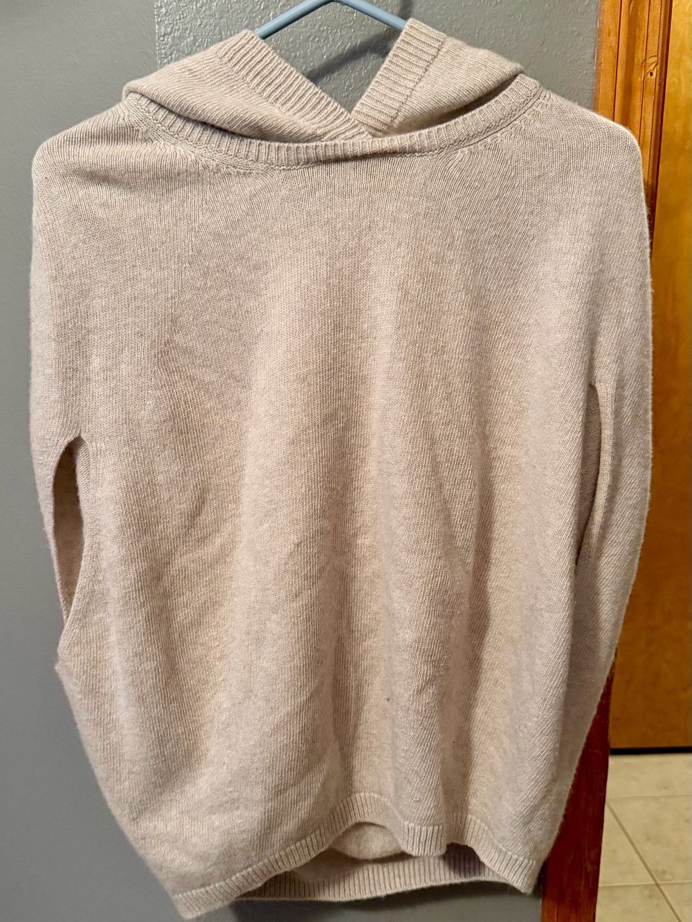 MaxMara Soft Hooded Knit Sweater in Light Beige